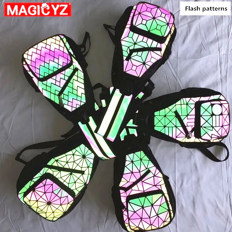 Men Fashion Luminous Sling Bag Hiking Backpack Outdoor Hunting Camping Chest Bag For Male Shoulder Bag Travel Messenger Pack