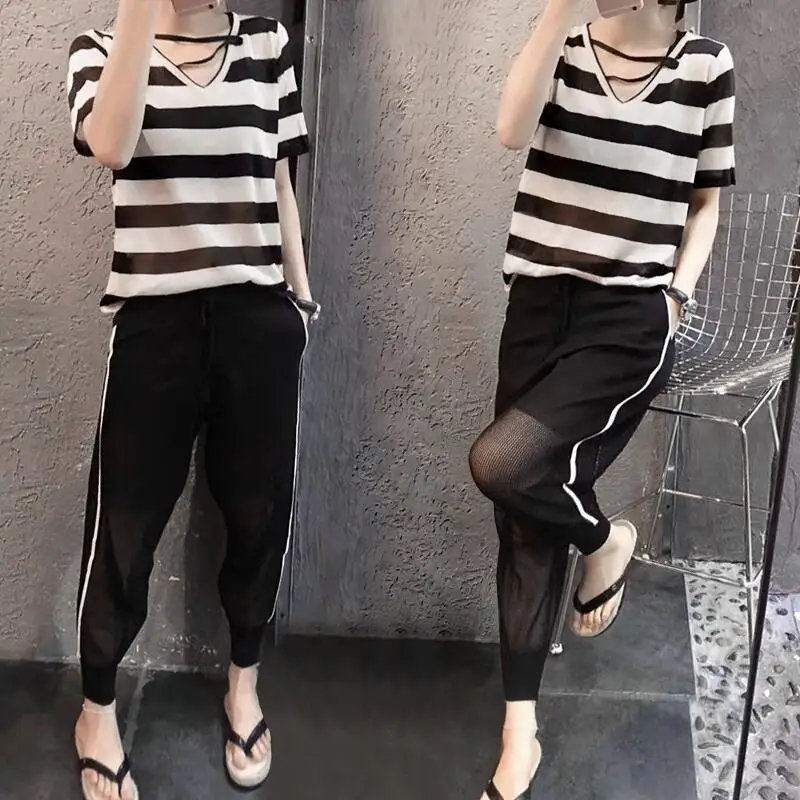 

Summer Two Piece Women's Short Sleeve Suit Suit Women 2 Piece Summer Two Piece Women Fashion Elegant Ladies Suit