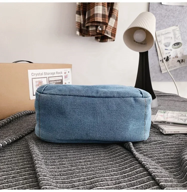 Повседневная женская сумка через плечо маленькая Джинсовая сумочка на винтажные