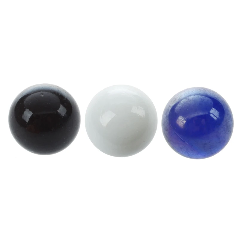 

30 Pcs Marbles 16Mm Glass Marbles Knicker Glass Balls Decoration Color Nuggets Toy White + Dark Blue + Black Set