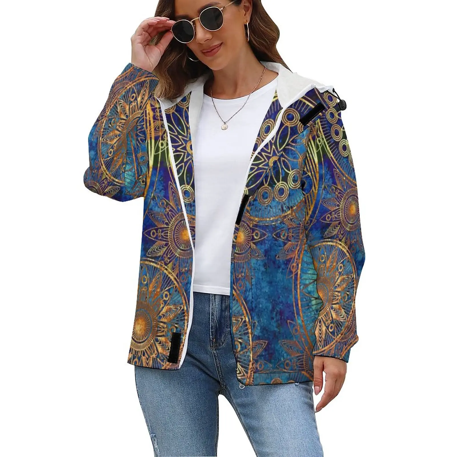 

Повседневные куртки в стиле стимпанк Celestial, зимние теплые синие свободные пальто, женская ветрозащитная куртка в уличном стиле с графически...