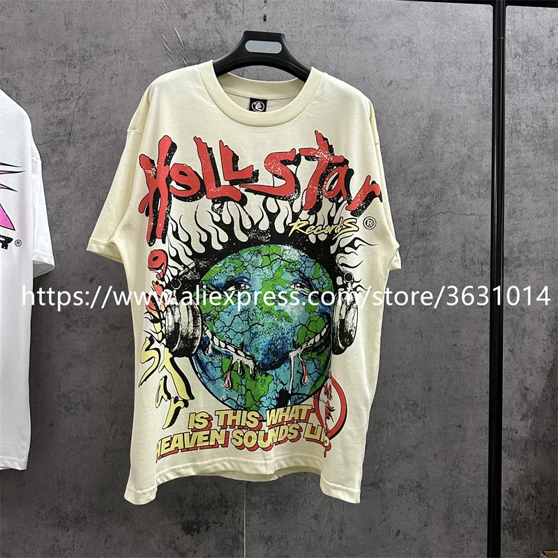 

Oversize Vintage Hellstar T Shirt Men Women High Quality Hip Hop Short Sleeve