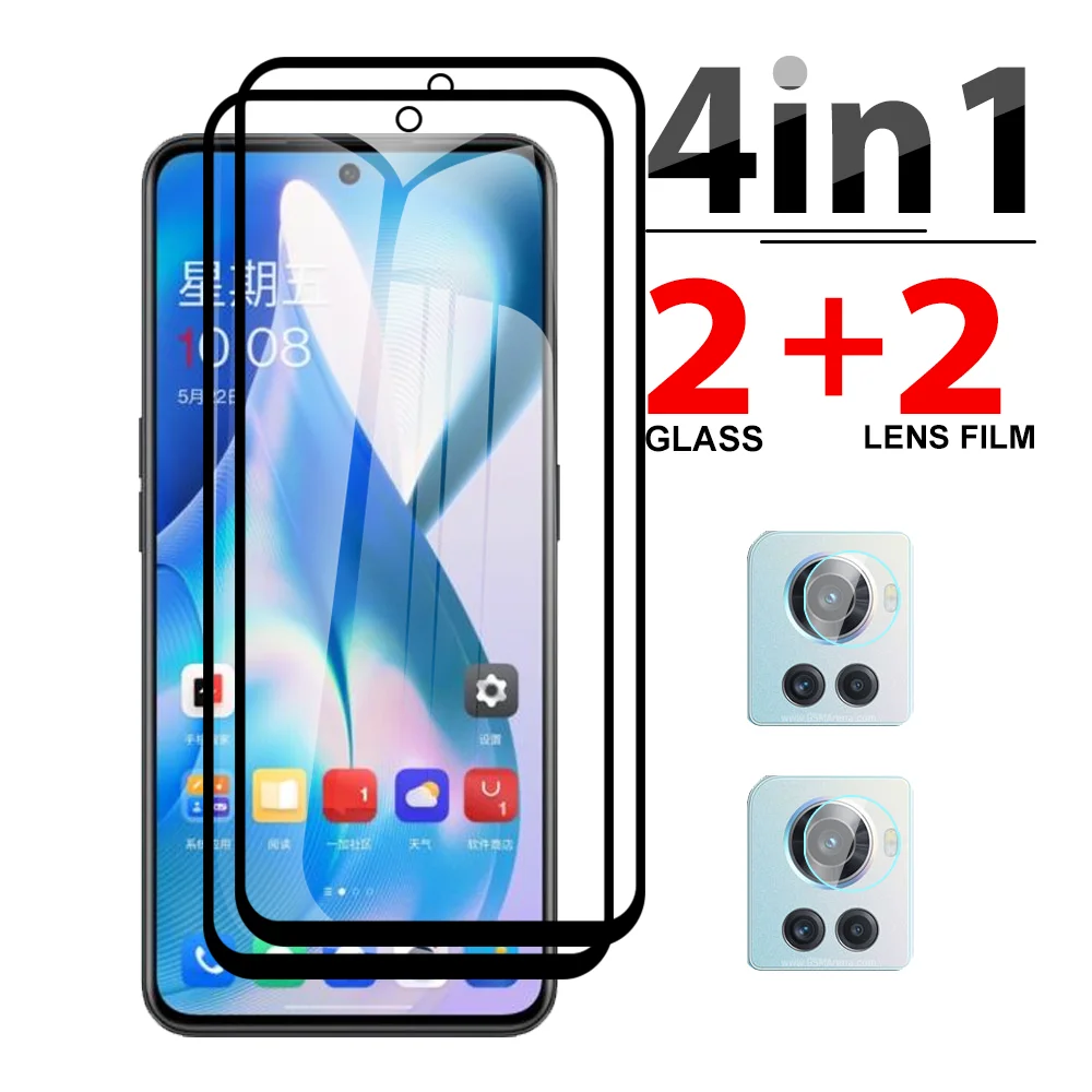 

4in1 For Oneplus ACE 6.7'' Black Edge Tempered Glass Film For One Plus Oneplusace 5G PGKM10 Cover Camera Phone Screen Protector
