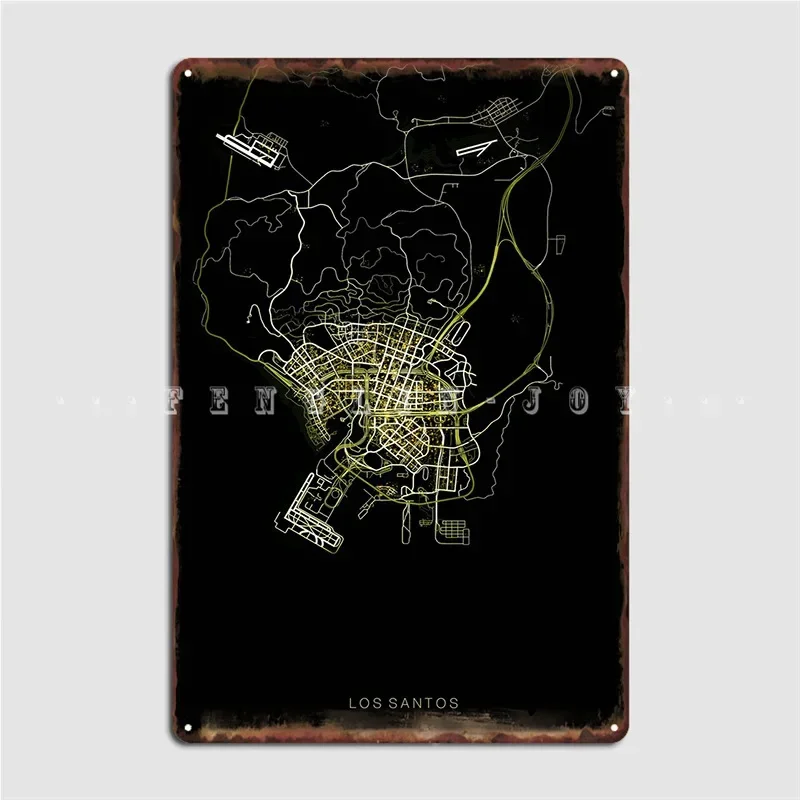 Плакат Los Santos металлическая табличка настенный декор печать кинотеатр гараж