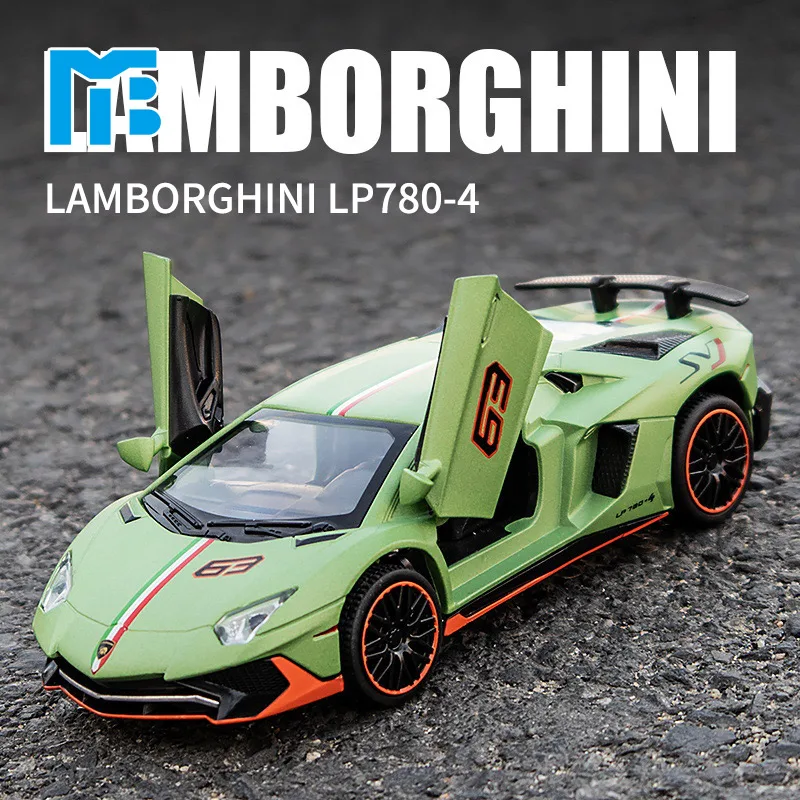 

1:32 children's toy car lamborghini lp780 sports car alloy die-cast car sound and light boy toy car model collection gift