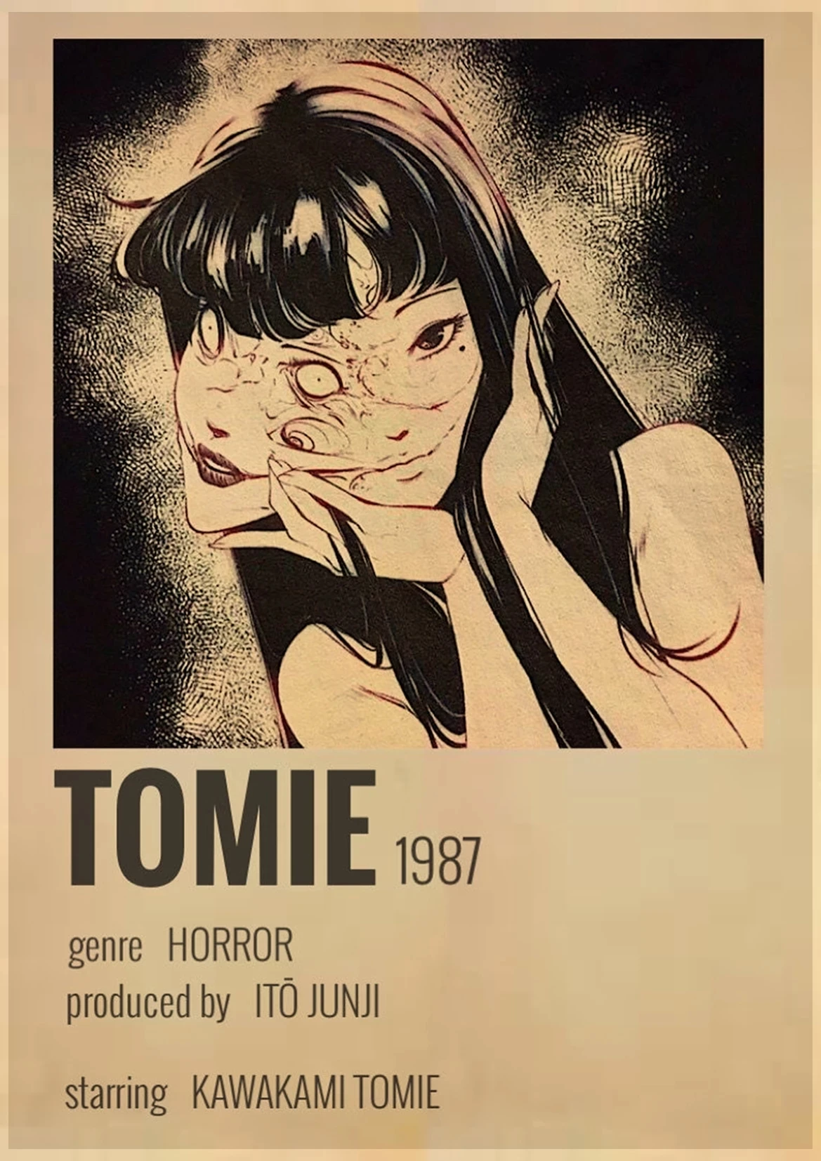 Плакат из крафт-бумаги с ужасным аниме Junji Ito Tomie винтажная картина HD печать