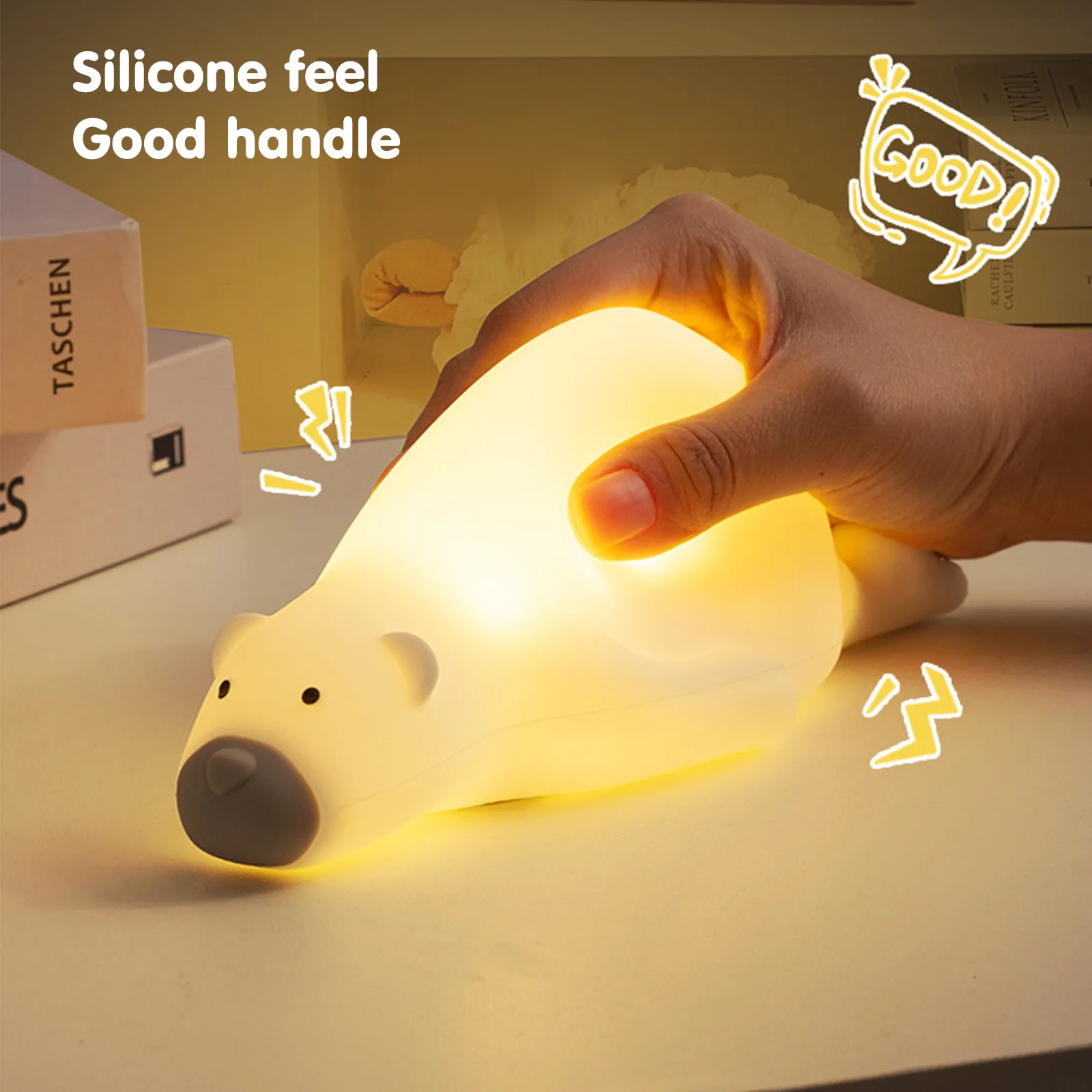 

Силиконовая детская лампа для сна, 3-скоростной яркий USB-медведь, декоративная лампа, водонепроницаемые мягкие милые игрушки, подарки на день рождения, День святого Валентина
