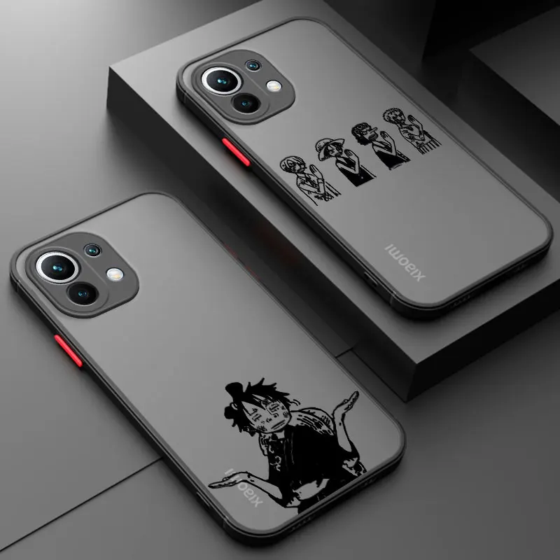 

Матовый чехол для телефона POCO X3 X4 NFC X5 Pro для Xiaomi 12 11T 13 11 10T 9T, Жесткий Чехол из поликарбоната с черными краями, Luffy Ace, с изображением пазлов