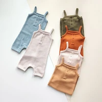 2022 baby summer rompers waffle cotton newborn infants playsuits boys and girls sleeveless jumpsuits babies clothing 0 18 months