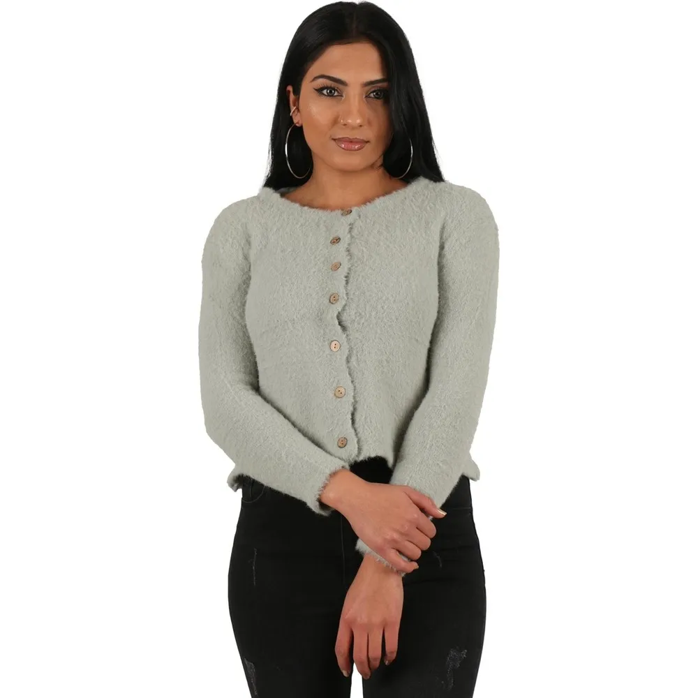 

Dorlie Bayan Bearded Button Crop Cardigan 6297