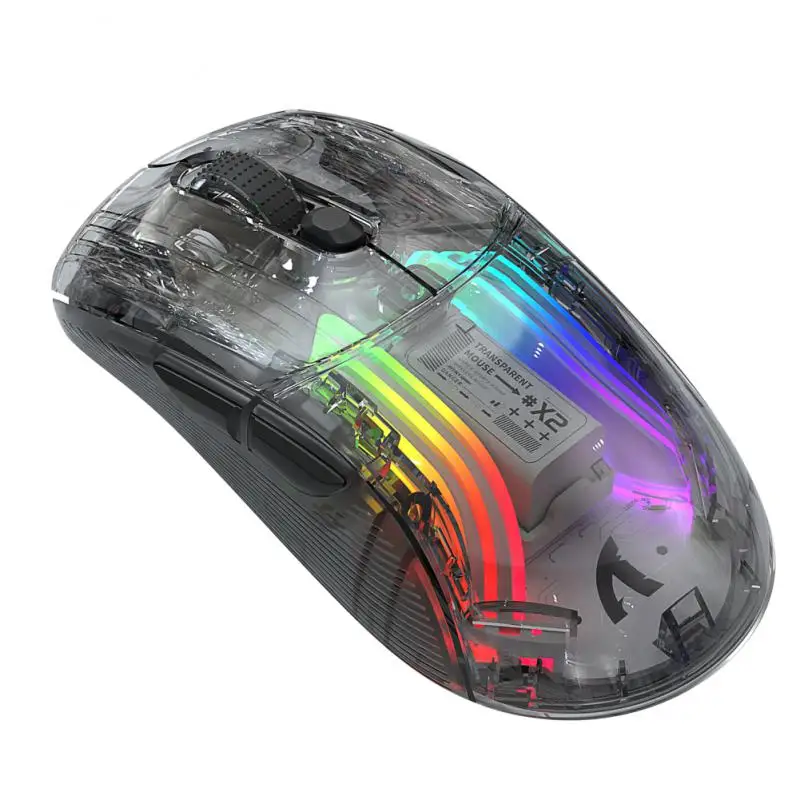 

Wireless Tri-mode E-sports Glow-in-the-dark Mouse Attack Shark X2rgb Luminous Silent Transparent Mouse Women's Gaming