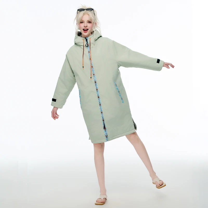 Фото SAILBEE Surf, куртка из ткани из микрофибры, плащ с капюшоном, пляжный серфинг, бассейн, подкладка, плащ, пальто унисекс, теплый халат для дайвинга №4
