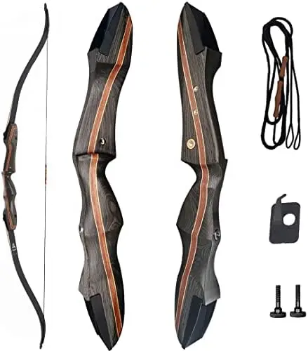 

Archery Takedown Recurve Bow Hunting Bow 62" Archery for Adults Beginner Left and Right Handed Riser Bow for Shooting Huntin