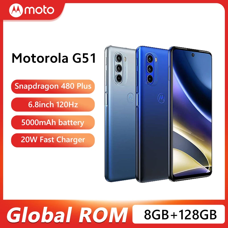 

Смартфон Motorola Moto G51 с глобальной прошивкой, 8 ГБ, 128 ГБ, 50 МП, экран 6,8 дюйма FHD, 120 Гц, аккумулятор 5000 мАч