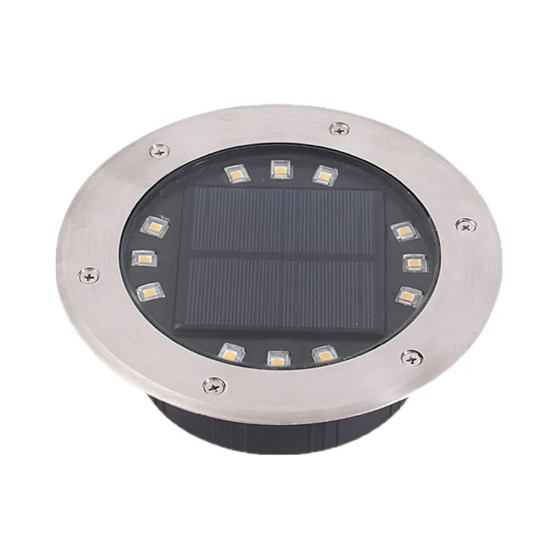 LED Stainless Steel Solar Underground Light Embedded Ground Lighting Outdoor Waterproof Garden Lawn Lamp Square Compressive RGB