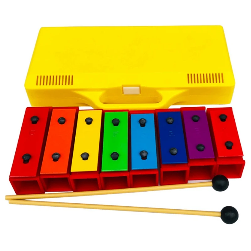 

3X 8 Notes Chromatic Xylophone Glockenspiel Resonator Bells With Yellow Case