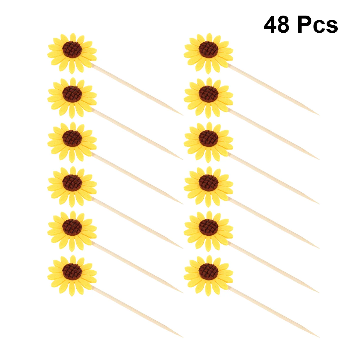 

Cupcake Summer Flower Picks Sunflower Party Wedding Birthdayyellow Toothpicks Inserts Sticks Decoration Cake Supplies