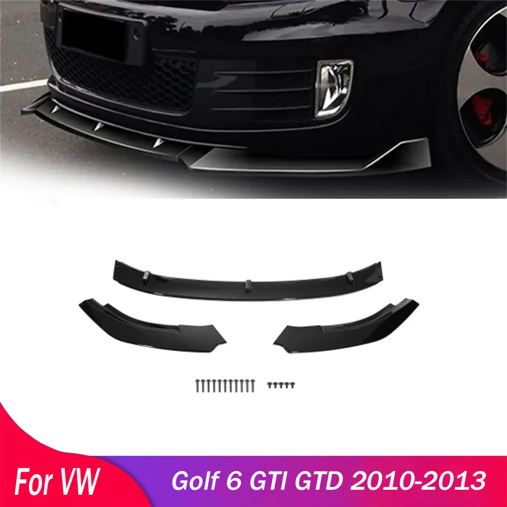 Передний бампер диффузор спойлер разветвители для VW Volkswagen Golf 6 GTI GTD 2010 2011 2012 2013