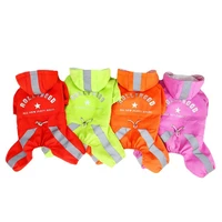 full coverage dog raincoat mesh liner waterproof jumpsuit overalls reflective hooded puppy rain coat clothes for small dog