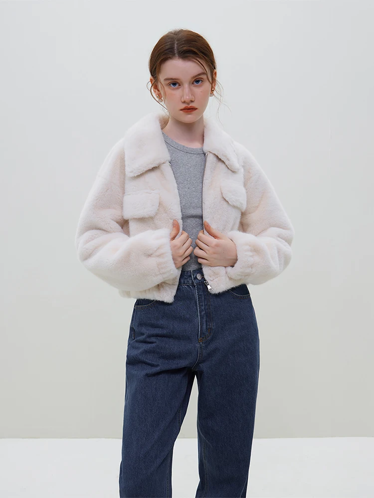 FSLE офисная женская короткая куртка из искусственного меха для женщин новогодняя