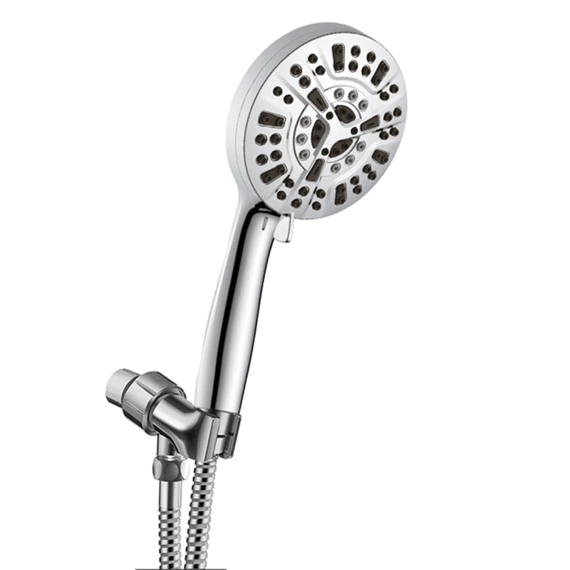 

Shower Head With Handheld-10 Spray Setting Water Saving Shower Heads Chrome High Pressure For Tubs Tiles/Walls/Pets Cleaning