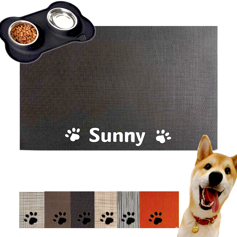

Personalized Pet Bowl Mat Waterproof Dog Cat Placemat for Free Name Print Pet Food Pad Bowl Drinking Feeding Mat Easy WashPetPad