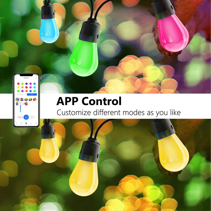 Приложение Bluetooth Многоцветная шаровая лампочка Light String Horse Lamp Садовый декор