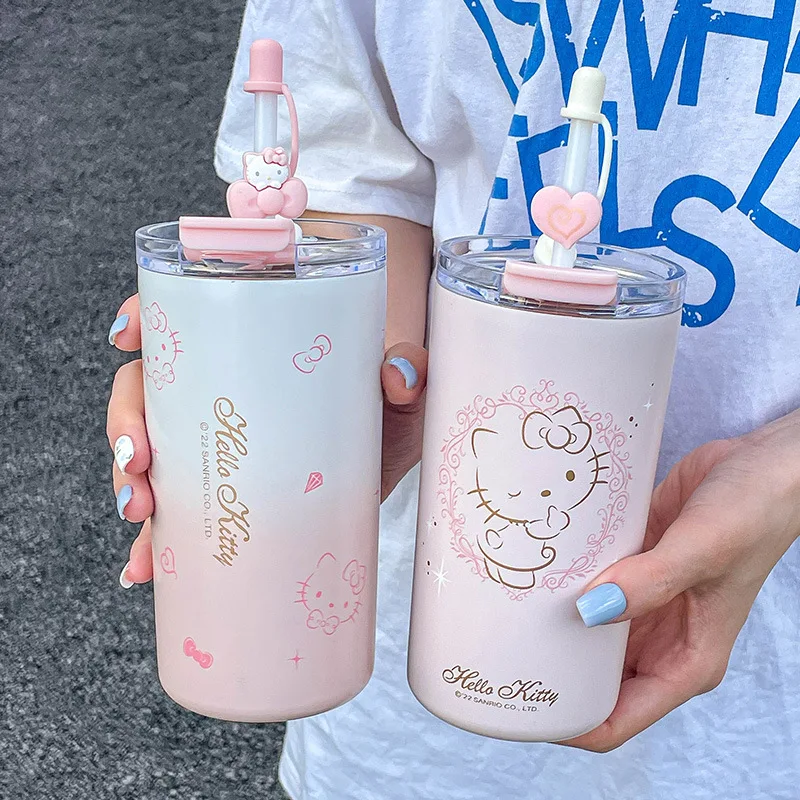 Sanrio Hello Kitty STRAW CUP Cinnamoroll милый мультфильм сохранение тепла холодная изоляция из