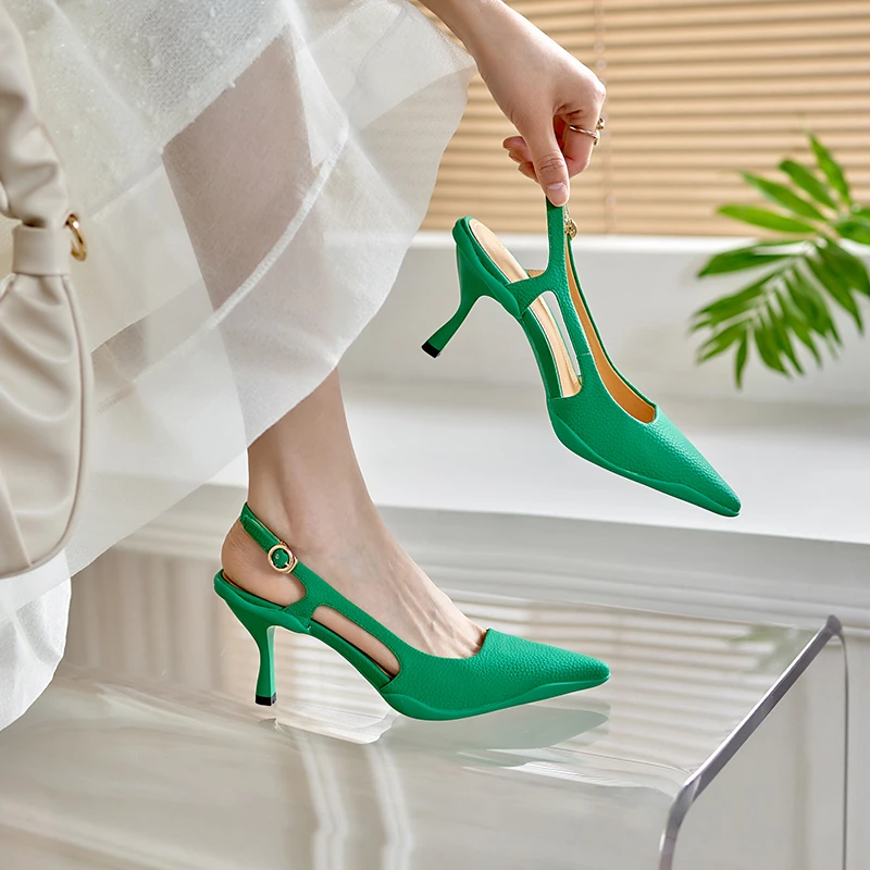 

Women's 2022 Summer New Style Sexy Simple Casual Temperament Sandals with Pointed Toe and Stilettos Women Shoes High Heel 5cm
