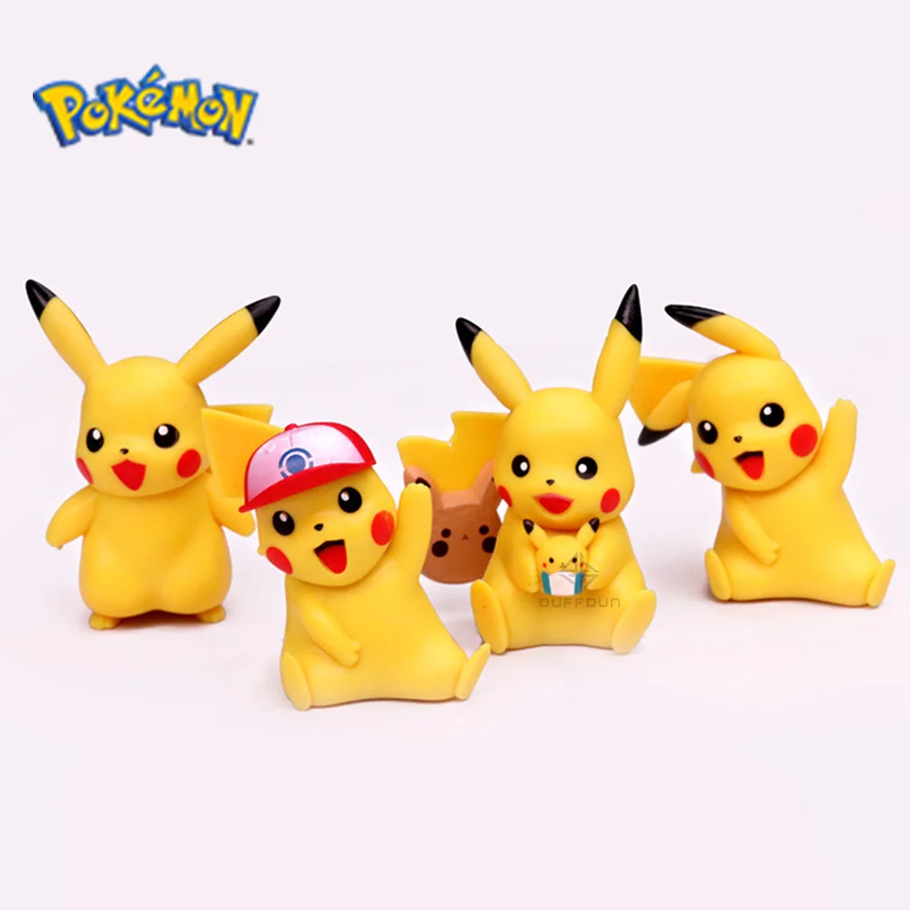 

Standing Posture Pikachu Model Toys Sitting Posture Image Pokemon Cartoon Pokémon Anime Figurine Kids Birthday Present Ornaments