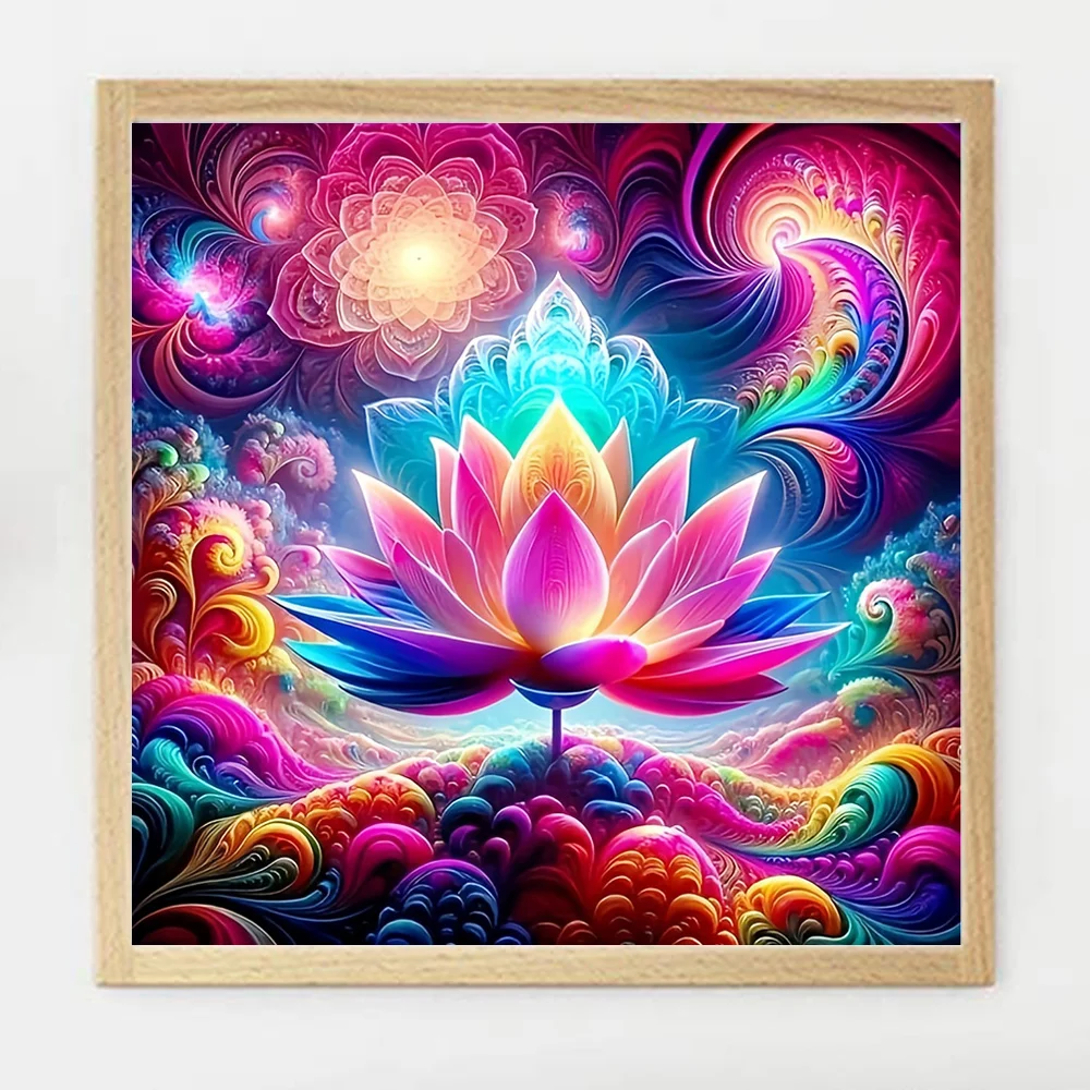 Наборы сделай сам вышивка крестиком хлопковая нить в виде лотоса цветок