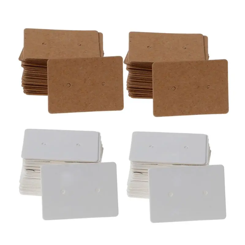 

100 Pcs Kraft Paper Rectangle Hand Draw Earrings Cardboard DIY Card Clothing Garment Label Tags for Arts Weddings Drop shipping