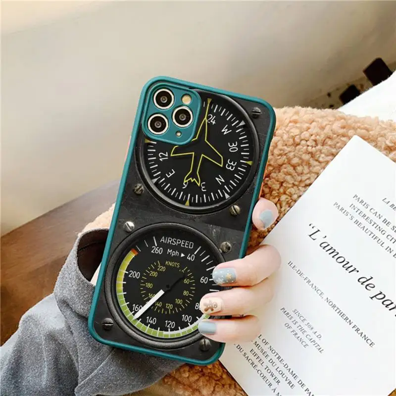 Aviation Aeroplane Helicopter Cockpit Instrument Phone Case for iPhone 14 11 12 13 Mini Pro Max 8 7 Plus X XR XS MAX Translucent