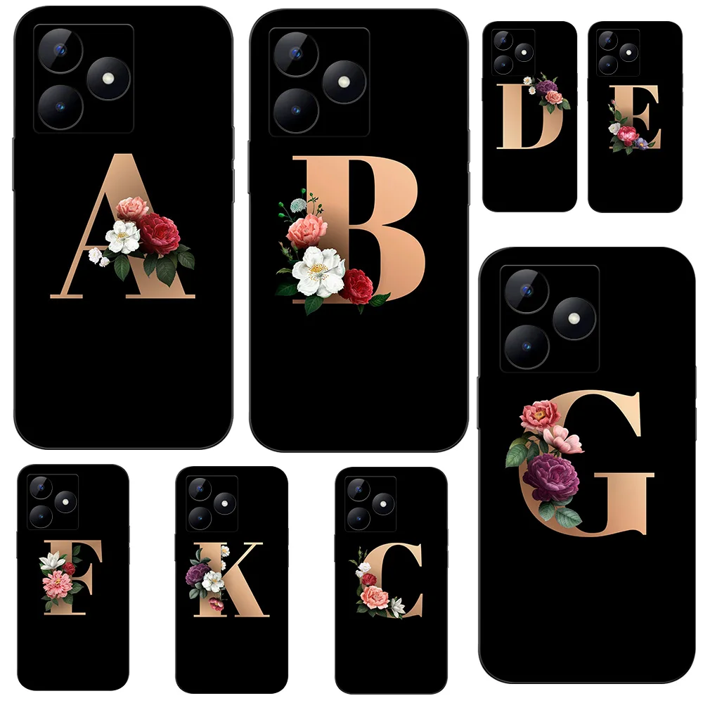 Флейта для realme C53 C51 NOTE 50 чехол телефона Защитный Мягкий силиконовый с именем и