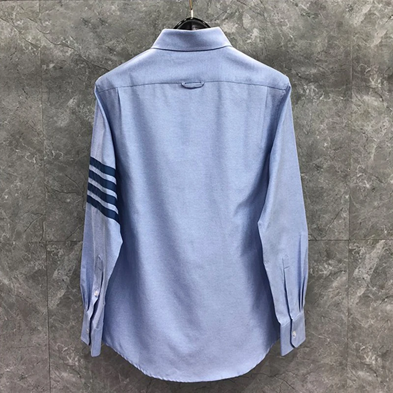 TB THOM Men's Classic-Fit Long-Sleeve Button-Down Oxford Shirt Luxury Brand TB Shirts Men Spring Autumn Men's Clothing Tops