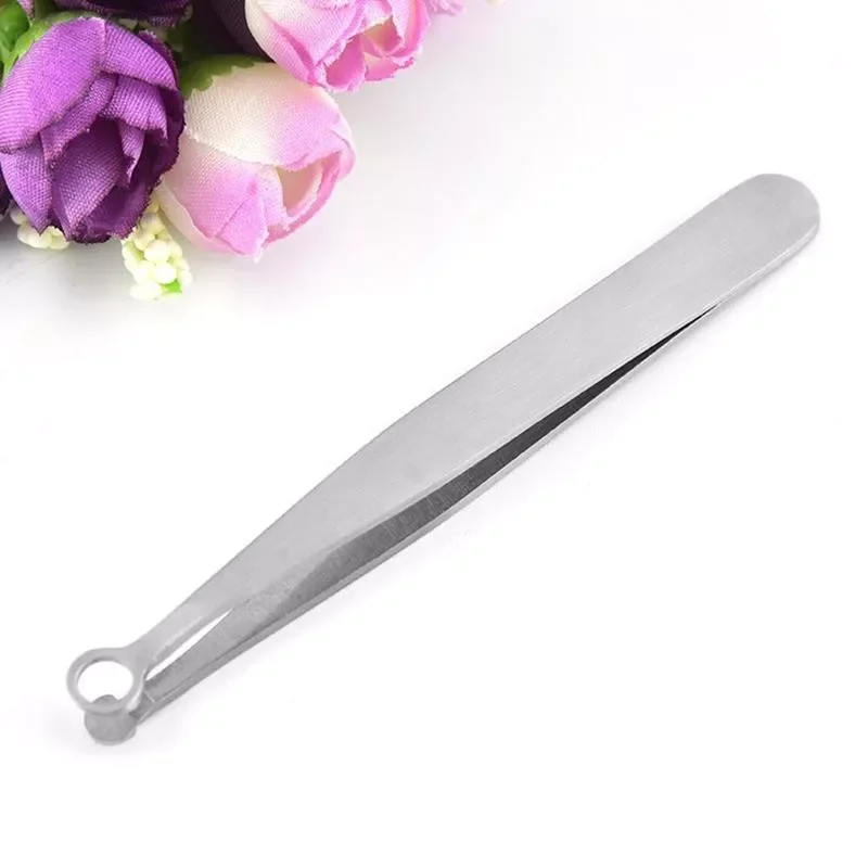 

2022New Hair Trimming Tweezer Universal Round Tip Eyebrow Tweezer Perfectly Steel Nose Hair Removal Tweezers