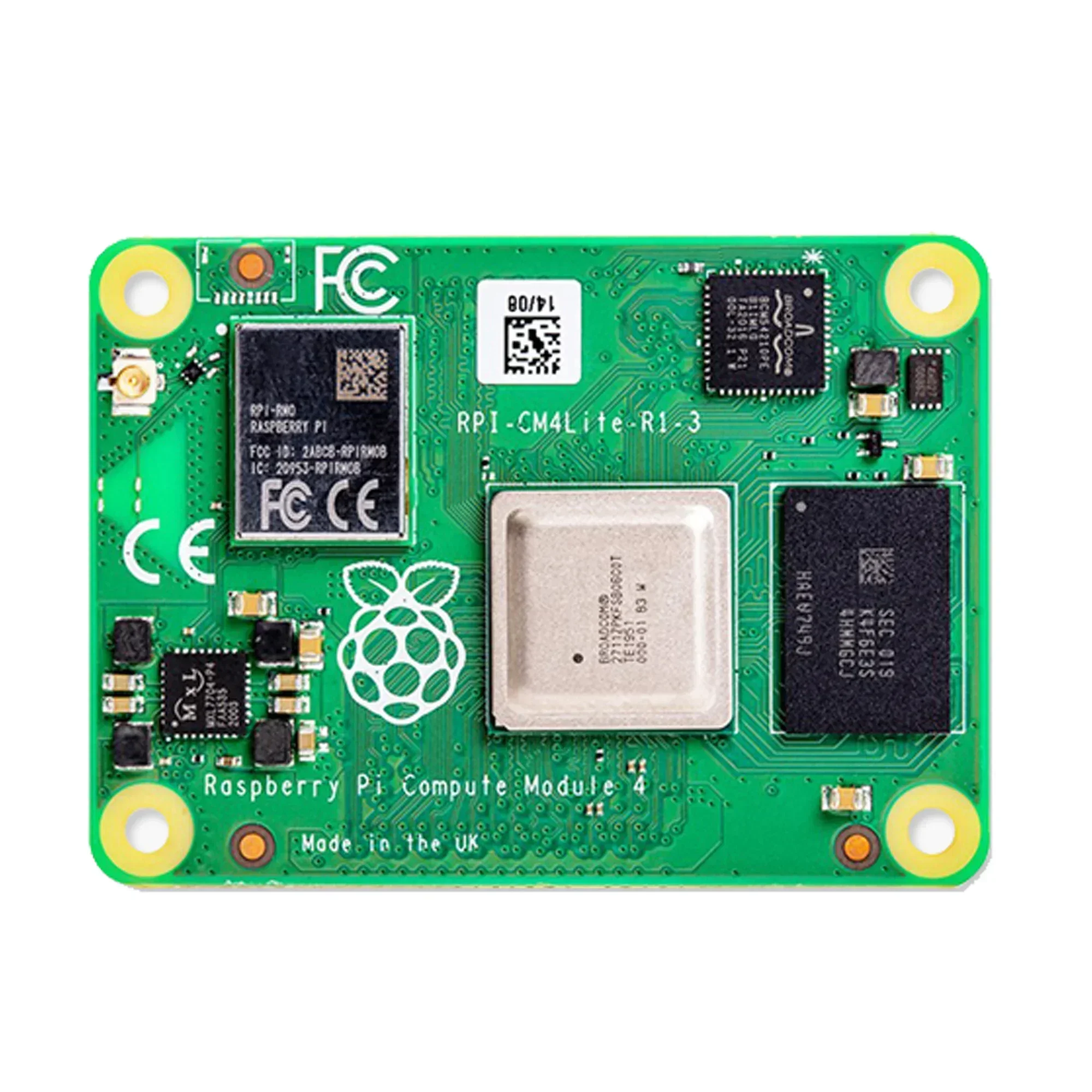 Raspberry Pi CM4 с поддержкой Wi-Fi Bluetooth — 1 ГБ/2 ГБ/4 ГБ/8 ГБ ОЗУ и хранилище eMMC (8 ГБ/16 ГБ/32 ГБ)