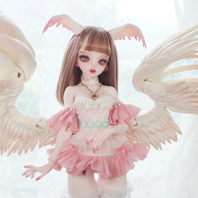 

Pre-sale BJD Doll 1/4 Pegasus Rose Height36.5cm Big Eyes Jointed Movable Resin TOYS She Have Pink Wings And An Angel's Face