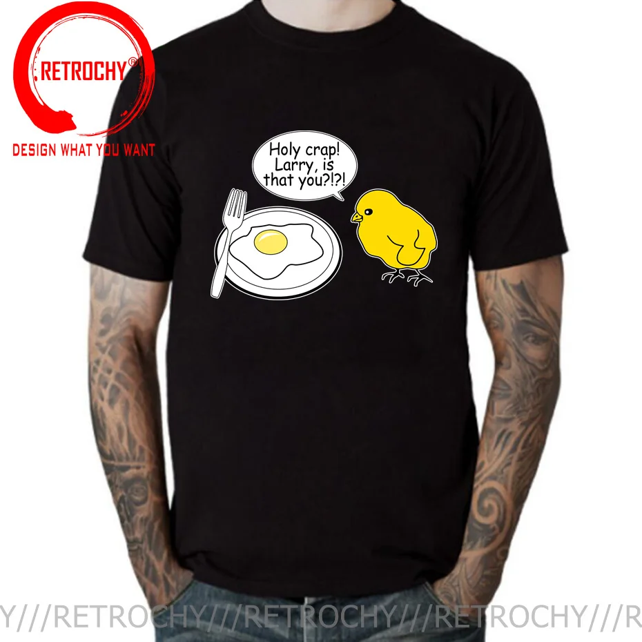 

Забавная Мужская футболка с изображением святого Ларри из 100% хлопка, оригинальная креативная футболка с изображением искусственного кухонного яйца, 2022