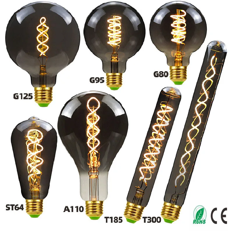 Светодиодсветодиодный лампа накаливания E27 стандарта ST64 A110 G80 G95 T180 T300 |