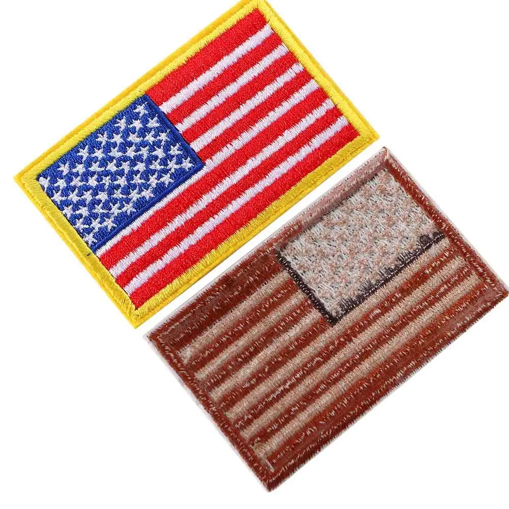 Нитки Тактика Пришивание одежды Шитье Патриотический флаг Вышитые наклейки на