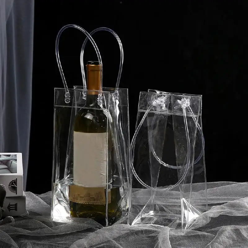 

PVC Leakproof Ice Bag Environmentally Friendly Transparent Ice Pack Portable Ice Bucket Wine Champagne Bottle Chiller 25*11CM