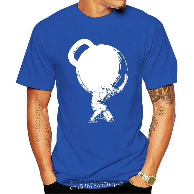

2018 Fashion Round Neck Clothes Greek God Atlas Kettlebell Mens Swps T Shirt Birthday Gift Workout Trainer Shirts 012841