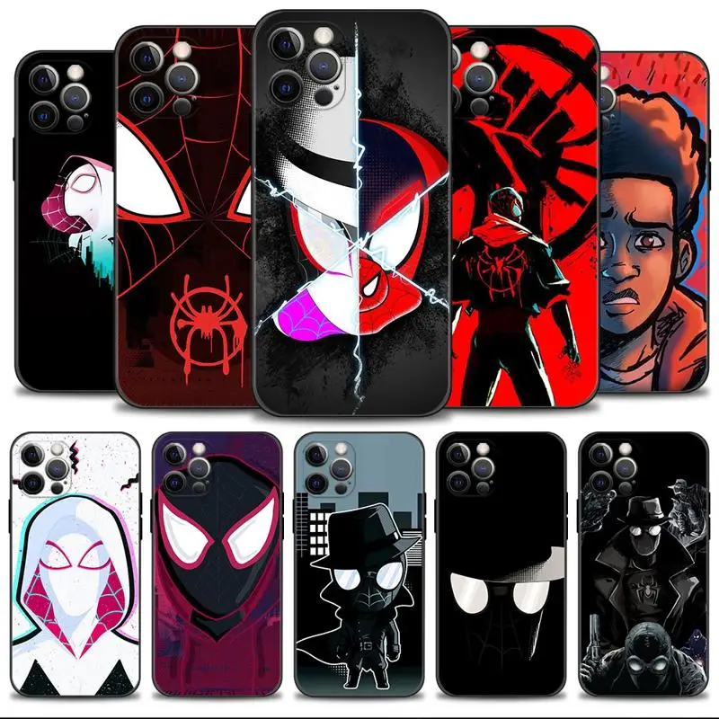 

Phone Case For Apple iPhone 11 14 13 12 Pro Max 13 12 Mini XS Max XR X 7 8 Plus Silicone Cover Spider-Man Miles Morales