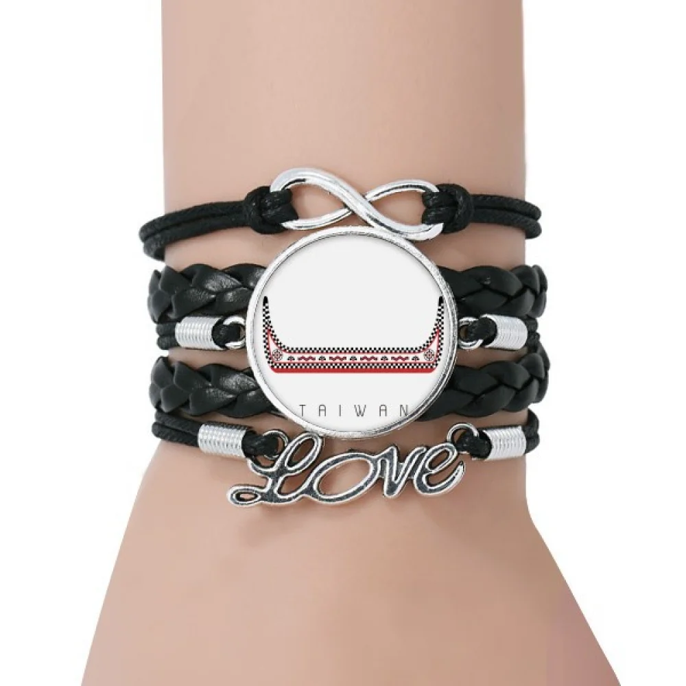 

Taiwan Travel Dragon Boat China Bracelet Love Accessory Twisted Leather Knitting Rope Wristband