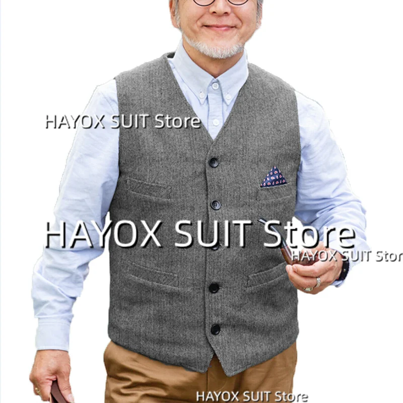 

Men's Suit Vest Single Breasted V Neck Sleeveless Jacket Casual Chalecos Wedding Party Prom Waistcoat