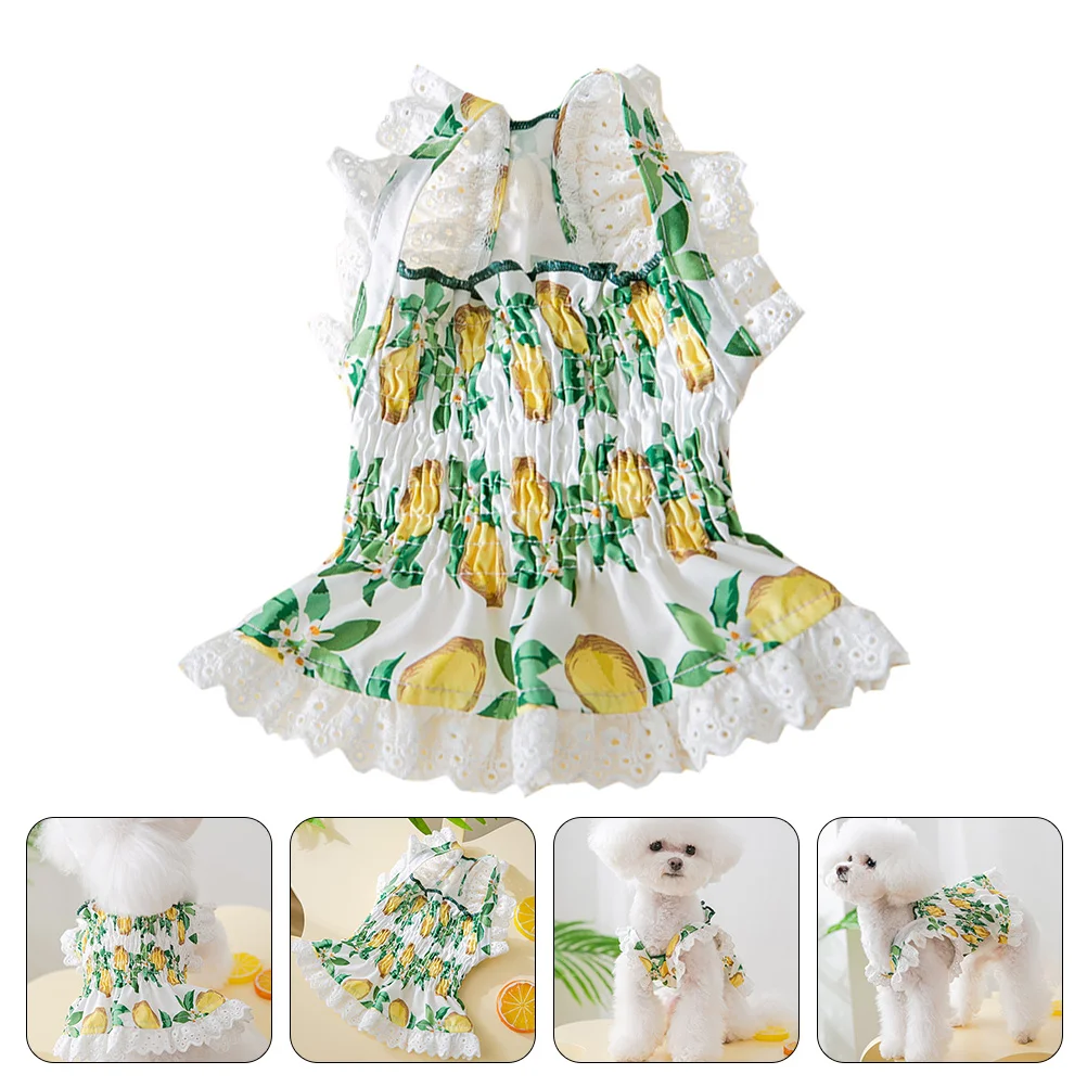 

Dog Dress Puppy Pet Clothes Apparel Dressesfor Summer Skirt Cat Dogs Girl Small Vest Birthday Floral Outfits Rabbit Sundress