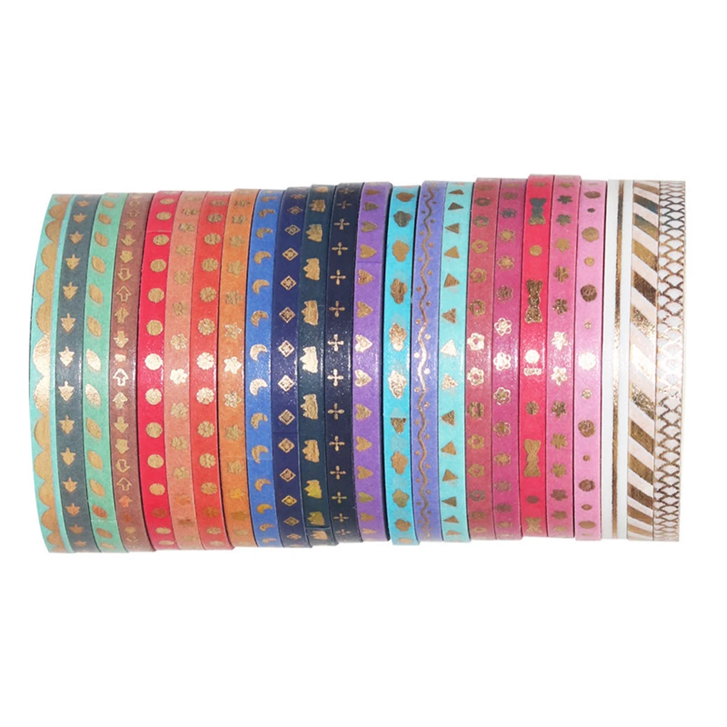 

1 Set Washi Tape with Thin Lines Paper Tapes Beautiful Pattern Hand-book Decoration Adhesives Crafts for Kids Adults