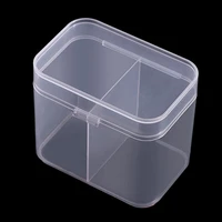 cosmetic wash towel storage box nail pen container 2 grid plastic with lid cotton unloading tool