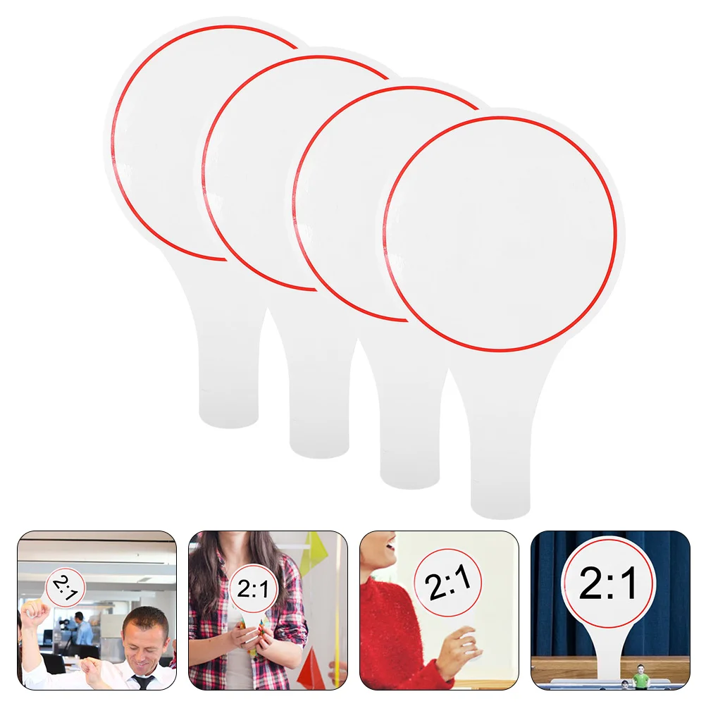 

4pcs Judges Scoreboard Blank Scoreboard Voting Writing Single Side Scoreboard